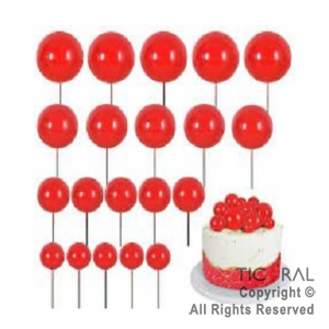 ESFERAS DECORATIVAS ROJAS PARA DECORACION DE TORTAS X 20 UNIDADES